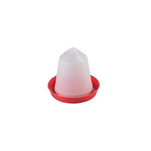 Brinsea 1 litre drinker, a white lid on a red base.