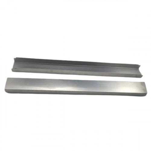 Two separate lengths of silver U brackets