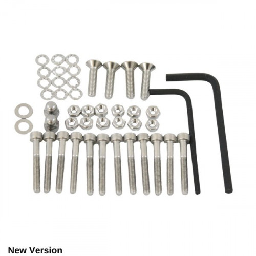An assortment of nuts, bolts, washers and allen keys. This this the revised newer version