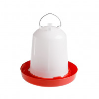 Brinsea 4 litre drinker, a white lid on a red base.