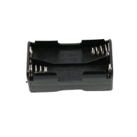 A black AA battery holder in a 2 by 2 format for ChickSafe products