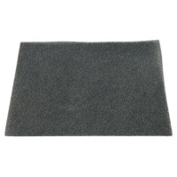 A rectangular black sponge type material